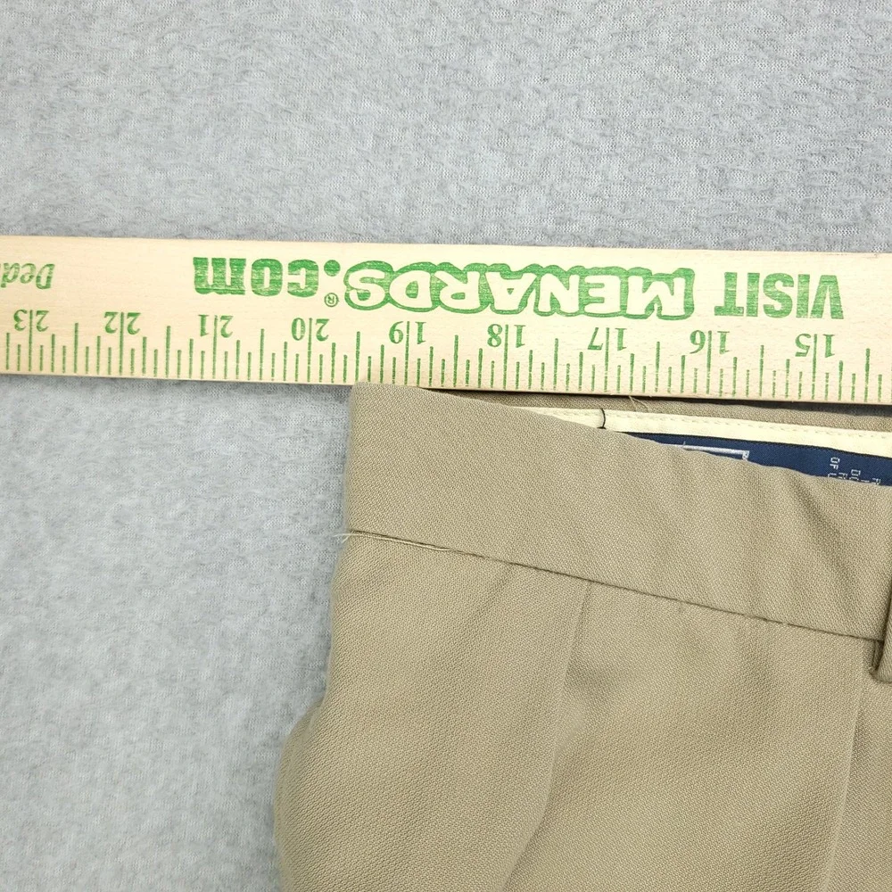 Polo Ralph Lauren Mens Khaki Pleated Dress Pants Trousers Size 42x30 Poly Tencel